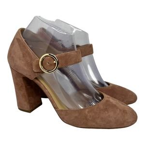 Michael Kors Womens size 8.5 Alana Mary Jane Closed Toe Heel Suede Dusty Rose